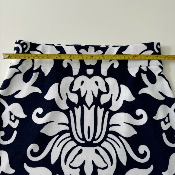 INC International Navy Blue and Blue White A-line pull on skirt. Size 4P - Picture 6 of 6